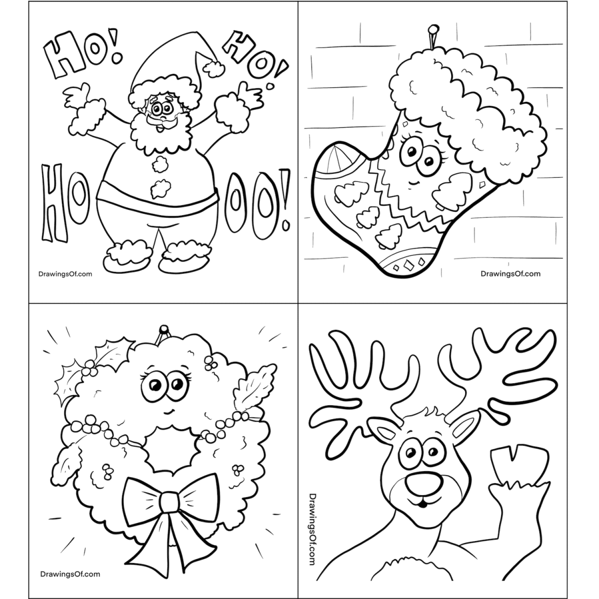 christmas coloring pages: free printable sheets - drawings of